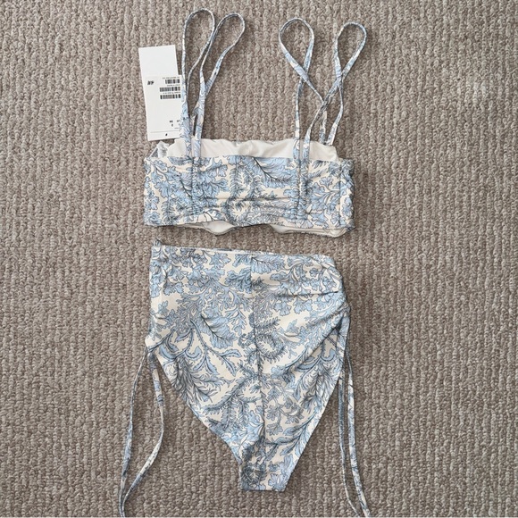 Blue paisley print floral two piece swimsuit - Picture 5 of 9